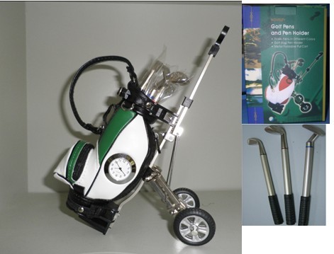 trolley golf pen holder with clock