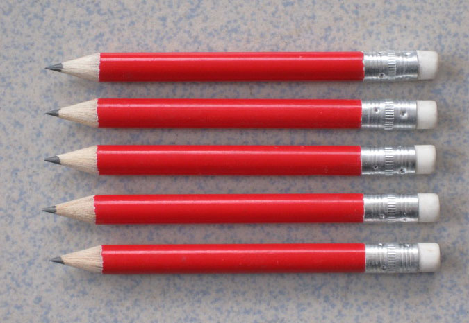 Golf record pencil with eraser